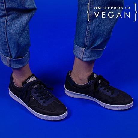 VIVACE vegan and recycled sneaker in black and navy blue