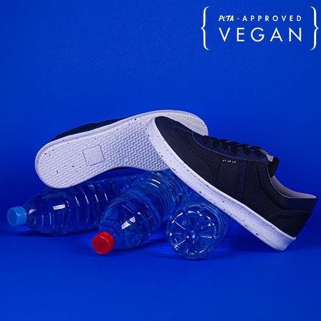 VIVACE vegan and recycled sneaker in black and navy blue