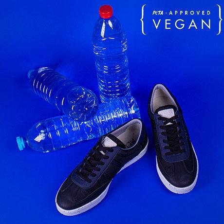 ME.LAND Baskets vegan et recyclées VIVACE en noir et bleu marine ci-dessus