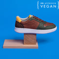 EVAN vegan and recycled sneaker in brown, khaki and yellow