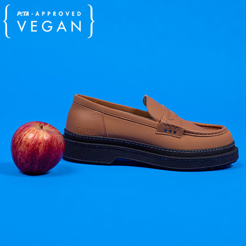Mocassins en cuir de pomme cognac