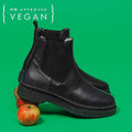 Black apple leather chelsea boots