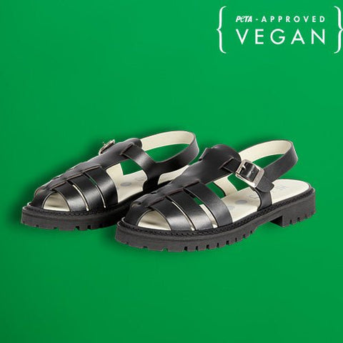 Sandales en cuir de pomme noir