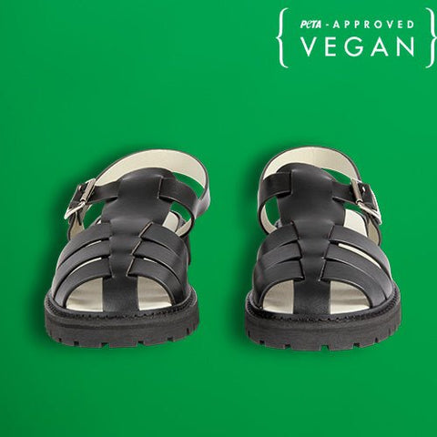 Sandales en cuir de pomme noir