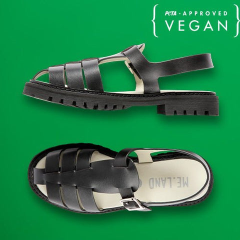 Sandales en cuir de pomme noir