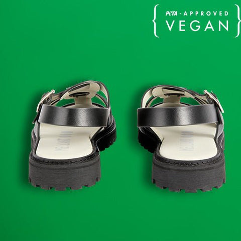 Sandales en cuir de pomme noir