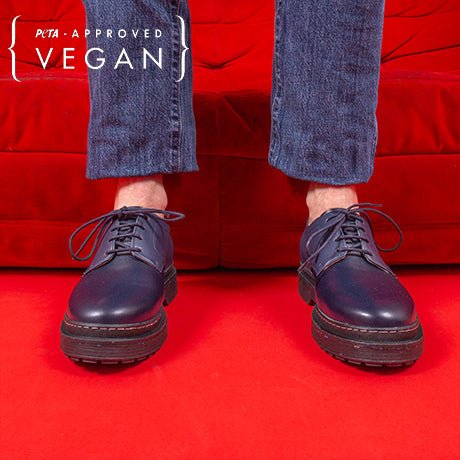 Derby LANDER en cuir de pomme bleu et noir