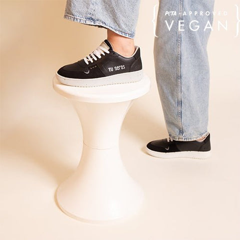 EVAN vegan and recycled black sneaker ME.LAND x Emma Daumas