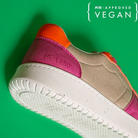 Basket EVAN vegan et recyclée beige,  rose et orange