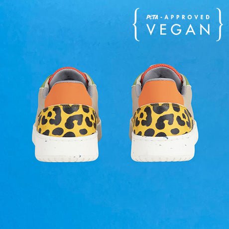 EVAN baskets vegan et recyclées en beige, jaune et vert