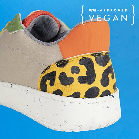 EVAN baskets vegan et recyclées en beige, jaune et vert