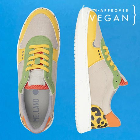 EVAN vegan and recycled sneaker in beige, yellow and green