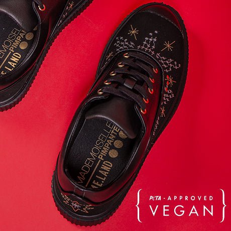Full black star embroidered MEAKER sneaker ME.LAND x Mademoiselle Pimpante