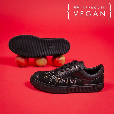 Full black star embroidered MEAKER sneaker ME.LAND x Mademoiselle Pimpante