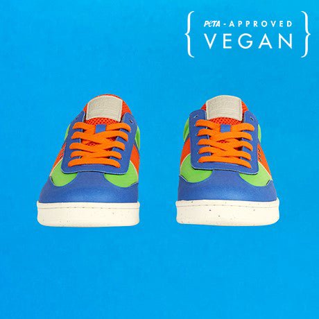 VIVACE vegan and recycled sneaker in green, blue and orange