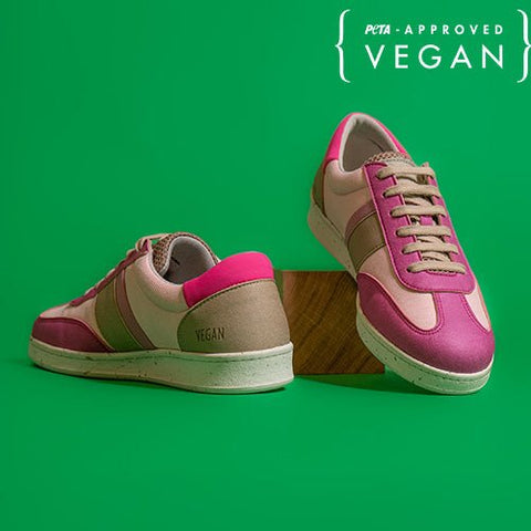 VIVACE vegan and recycled sneaker in pink, fushia and beige