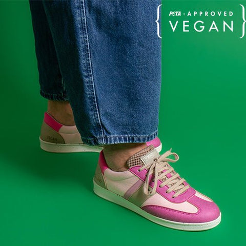 VIVACE vegan and recycled sneaker in pink, fushia and beige
