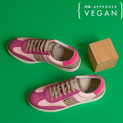 VIVACE vegan and recycled sneaker in pink, fushia and beige