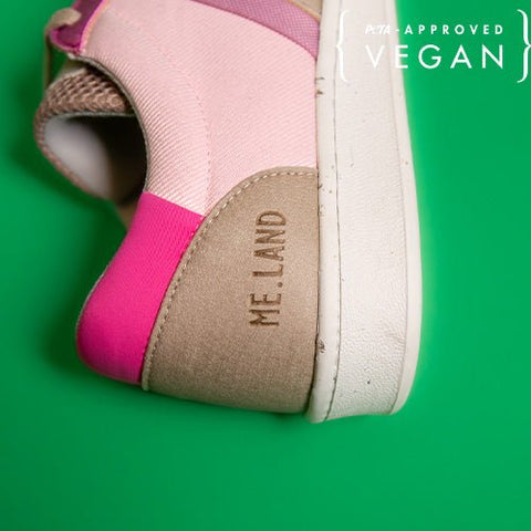 VIVACE vegan and recycled sneaker in pink, fushia and beige