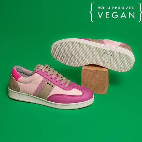 VIVACE vegan and recycled sneaker in pink, fushia and beige