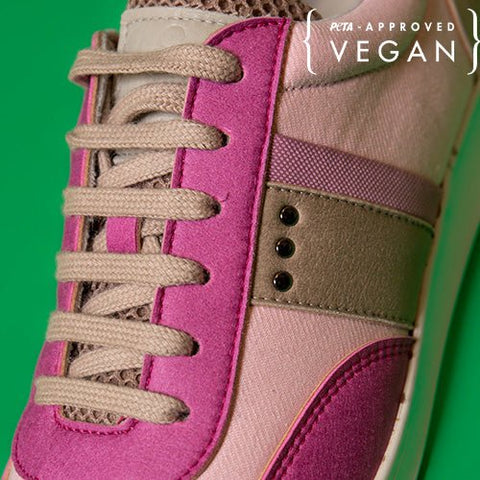VIVACE vegan and recycled sneaker in pink, fushia and beige