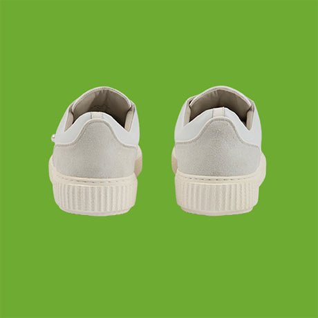 White suede and gold jewellery MEAKER sneaker