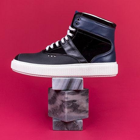 Black and blue high top HEAKER sneakers