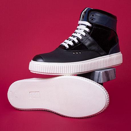 Black and blue high top HEAKER sneakers