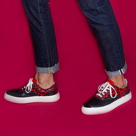 Black and red leopard MEAKER sneaker