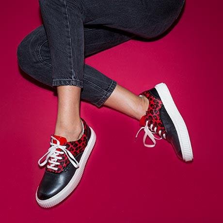 Black and red leopard MEAKER sneaker