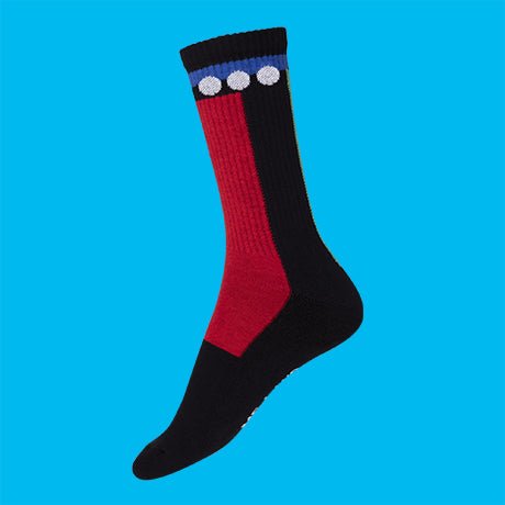 Black geomerical organic cotton sport socks - ME.LAND