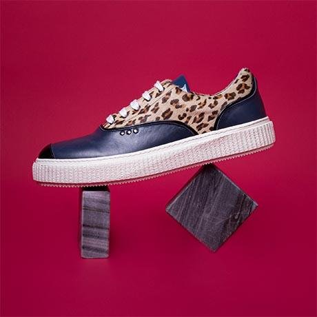 Blue, black and beige leopard MEAKER sneaker