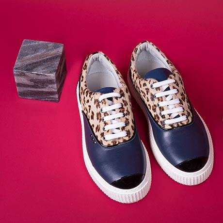 Blue, black and beige leopard MEAKER sneaker