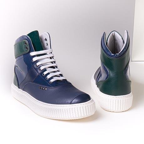 Blue and green high top HEAKER sneakers