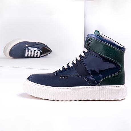 Blue and green high top HEAKER sneakers