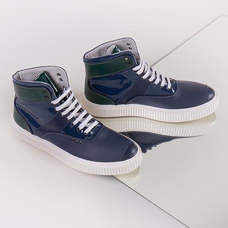 ME.LAND Blue and green high top HEAKER sneakers top