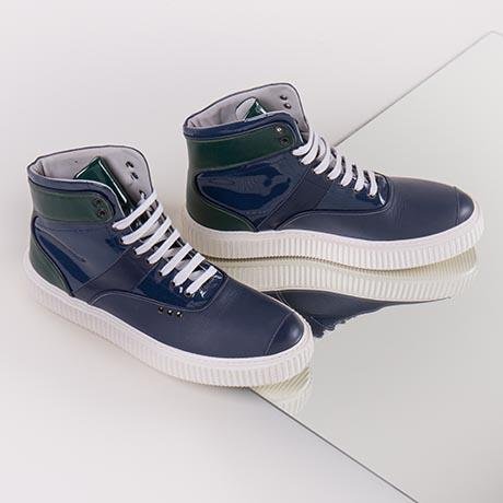 Blue and green high top HEAKER sneakers