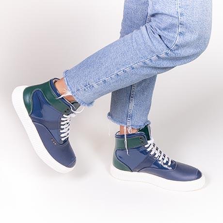 Blue and green high top HEAKER sneakers