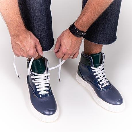 Blue and green high top HEAKER sneakers