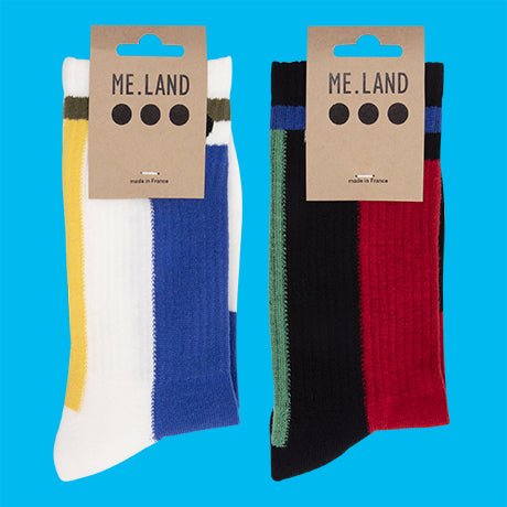 Duo Pack geometrical organic cotton sport socks