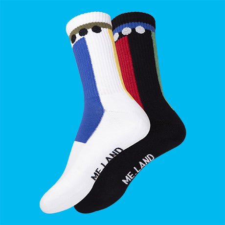 Duo Pack geometrical organic cotton sport socks