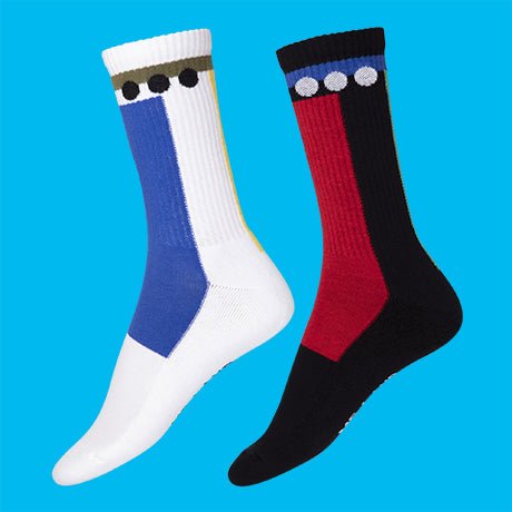 Duo Pack geometrical organic cotton sport socks