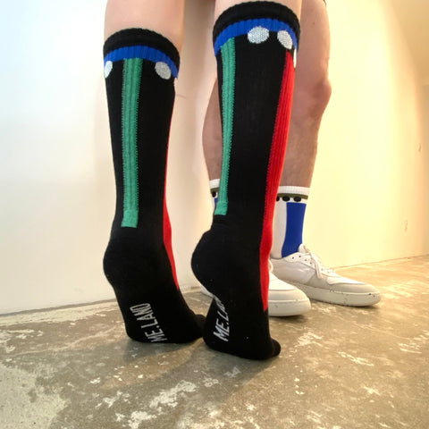 Duo Pack geometrical organic cotton sport socks