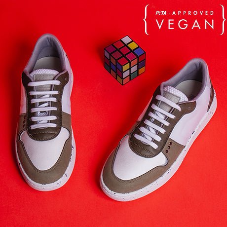EVAN baskets vegan et recyclées en blanc et kaki