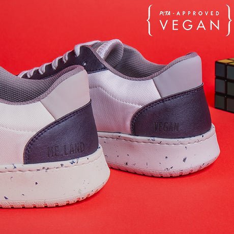 EVAN vegan and recycled sneaker in white and navy blue