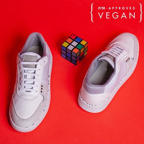 ME.LAND EVAN vegan and recycled sneaker in white front and back
