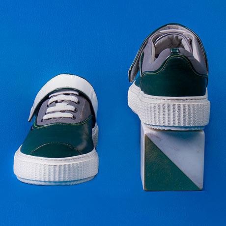 Green, white and grey BEAKER band sneaker