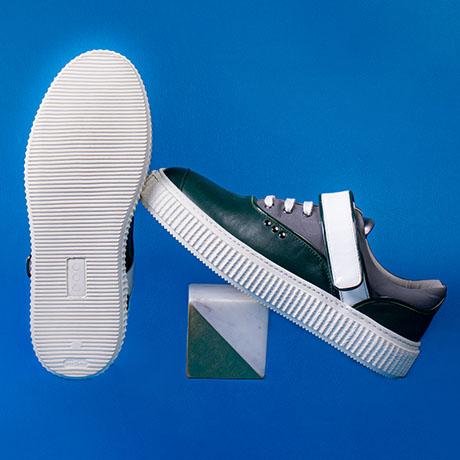 Green, white and grey BEAKER band sneaker