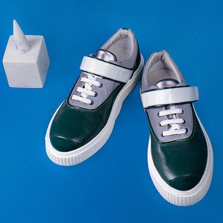 ME.LAND Green, white and grey BEAKER band sneaker above