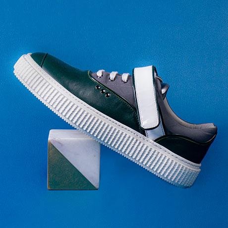 Green, white and grey BEAKER band sneaker